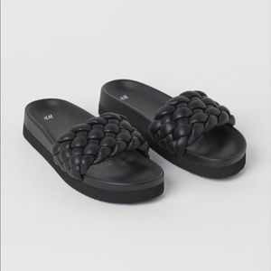 H&M Braided Mules Black Size 39 US 8